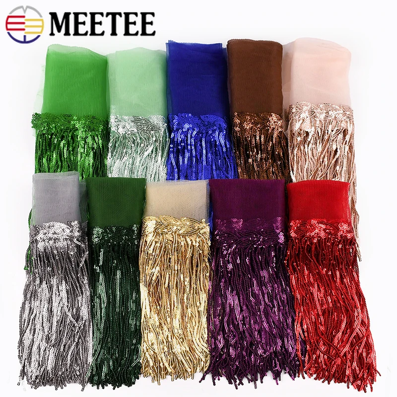 

Meetee 5/10 ярдов 18 см бахрома с блестками кисточка блестящая кружевная бейка бахрома танцевальная одежда декоративная отделка DIY швейные аксессуары