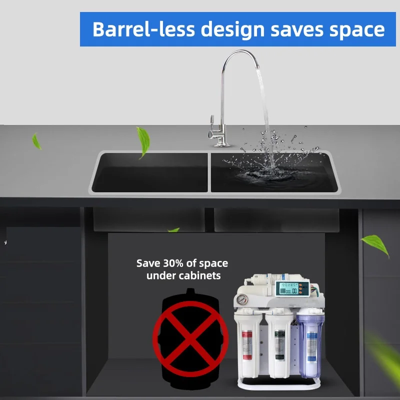 RO Reverse Osmosis Water Purifier, Frame Type Home RO Water Filter System with TDS Monitor and Pressure Gauge