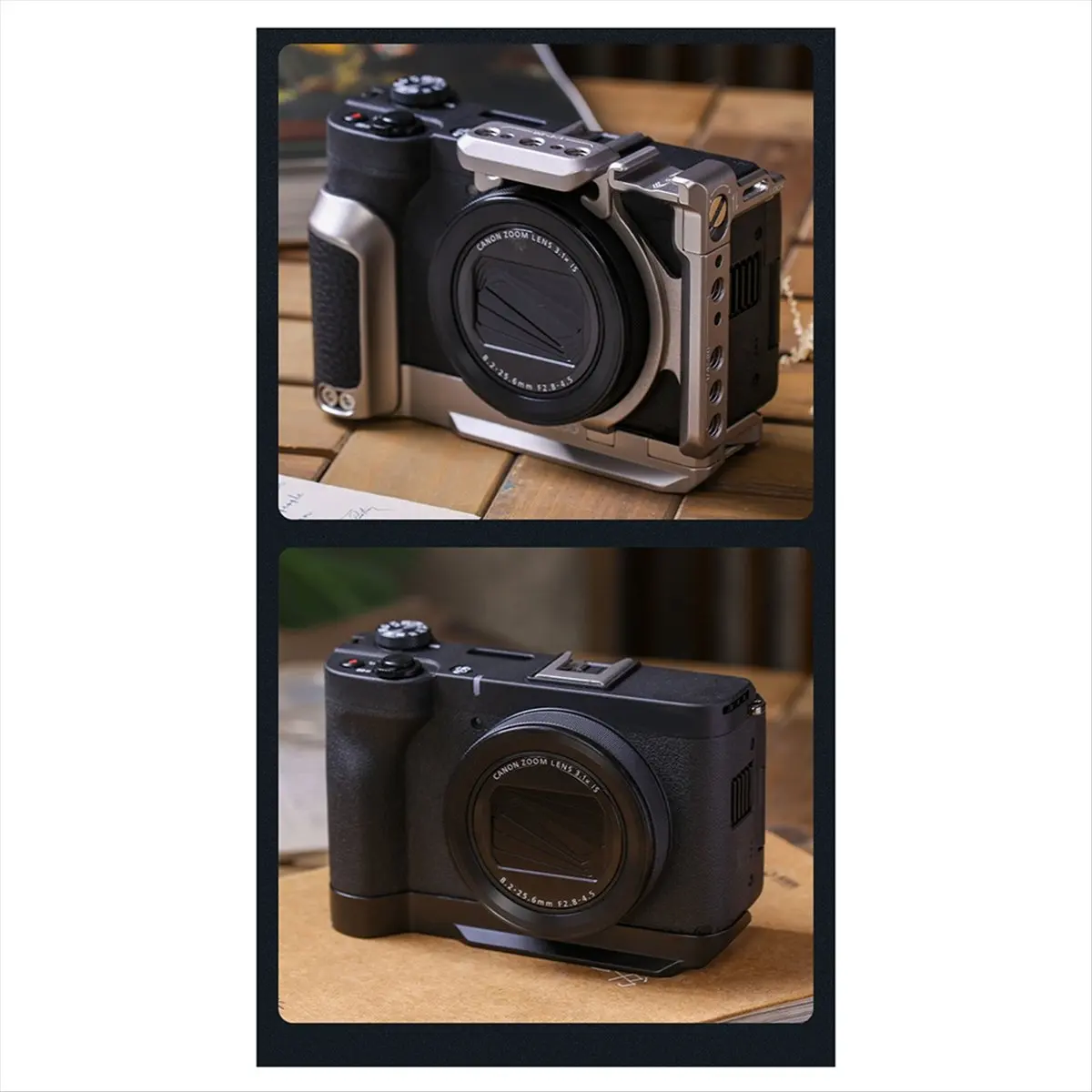 

Punctual- Quick Release Camera Cage for Powershot V1 Ergonomic Handle Durable Quick-Release Plate Professional Filmmaking Gear B