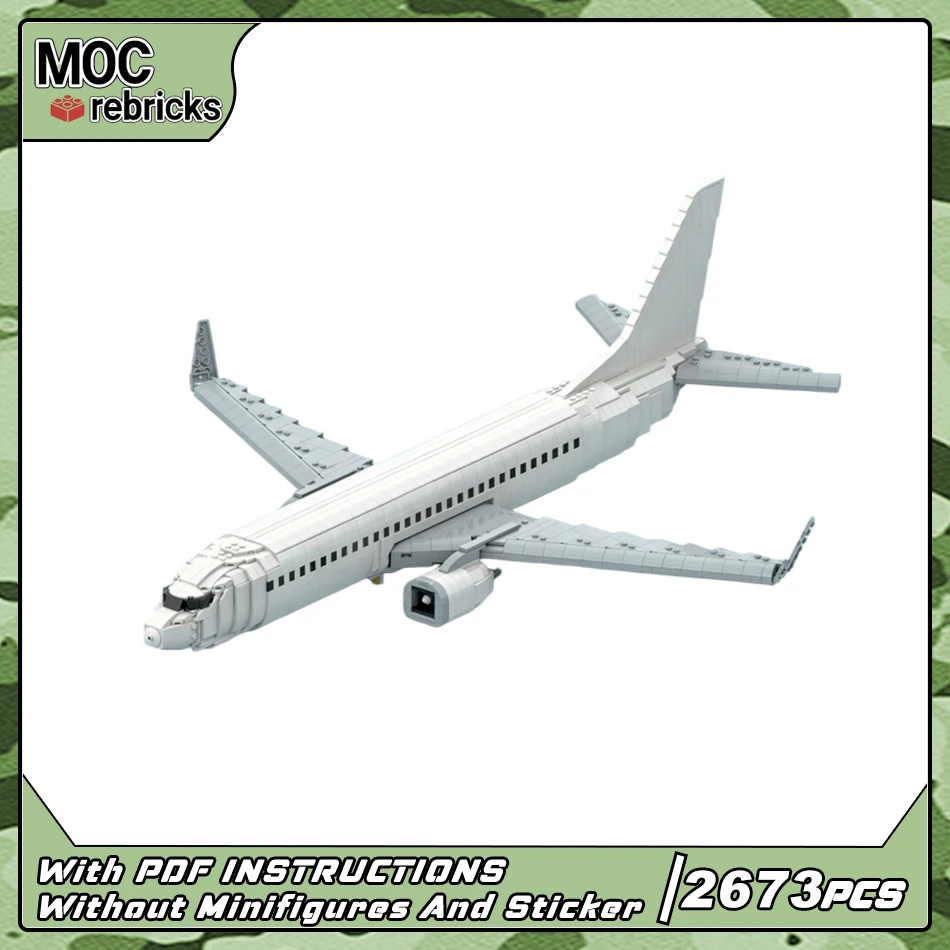 

City Transport Flight Series MOC Boyin 737-800 Airplane Building Block Jet Airliner Assembly Model Technology Bricks Toy Gifts