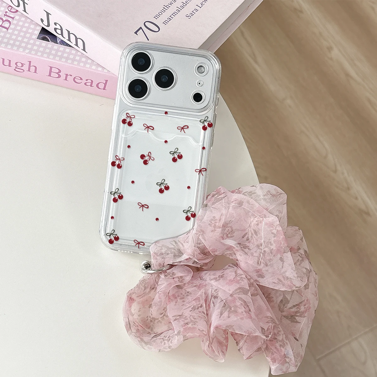 Cherry Bow Clear Card Holder P - Quirky Phone Accessories ulasan dan harga