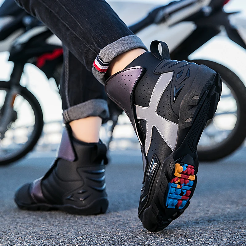 Anti-slip Motorcycle Shoes Rubber Sole Motocross Shoes Shift Anti-skid Pads Motorcycle Boots Protection Motorcycle Accessories