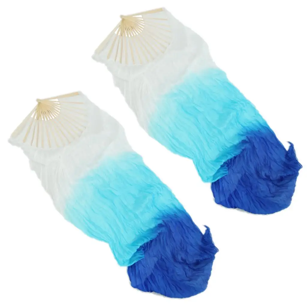 Belly Dance Fan Veil Silk Folding Fans Handmade Performance Accessories for Oriental Stage Show and Festival