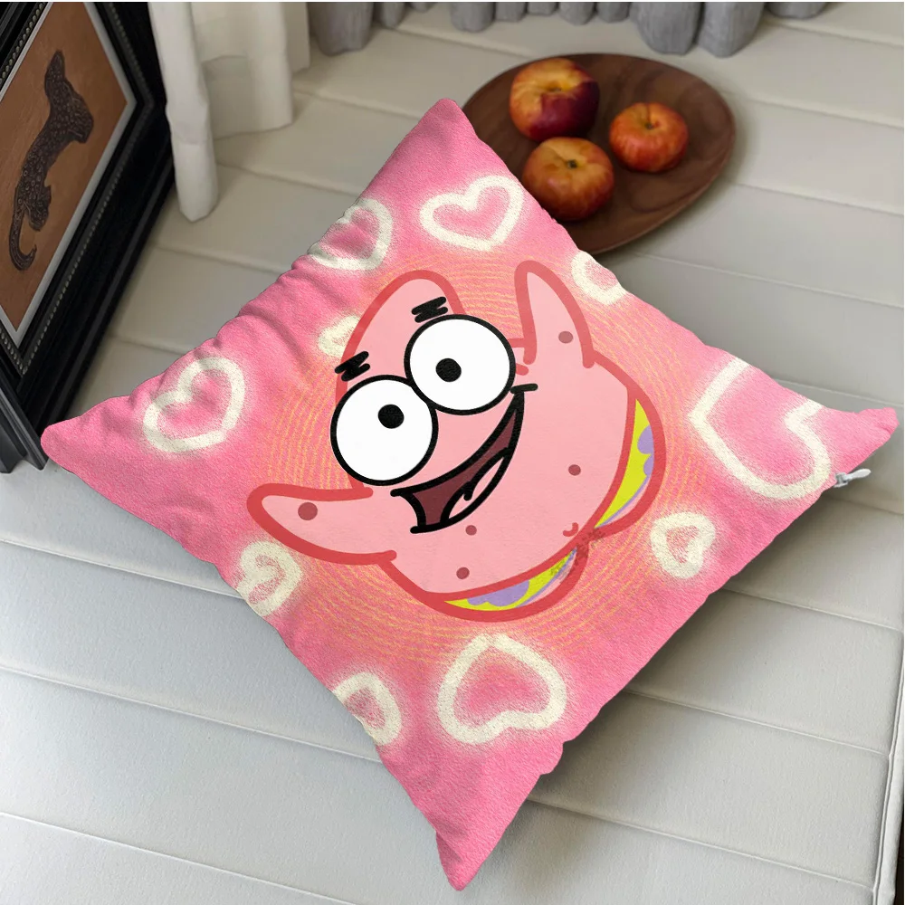 Kawaii P-Patrick Stars Kissenbezüge, dekorative Sofakissen, weitere Kissenbezüge, 40 x 40 cm, Kissenbezug, Dekor, 40 x 40 cm, Neujahrsfeiertage