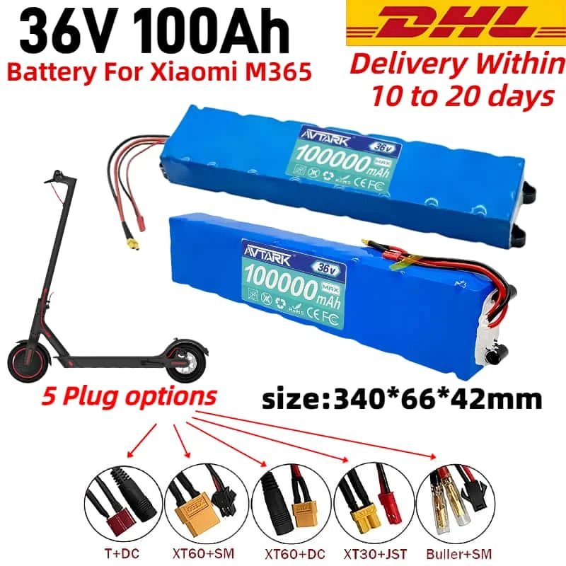 

Waterproof bateria patinete for xiaomi m365 36v lithium battery pack 100000mAh suitable electric scooter with different plug ﻿