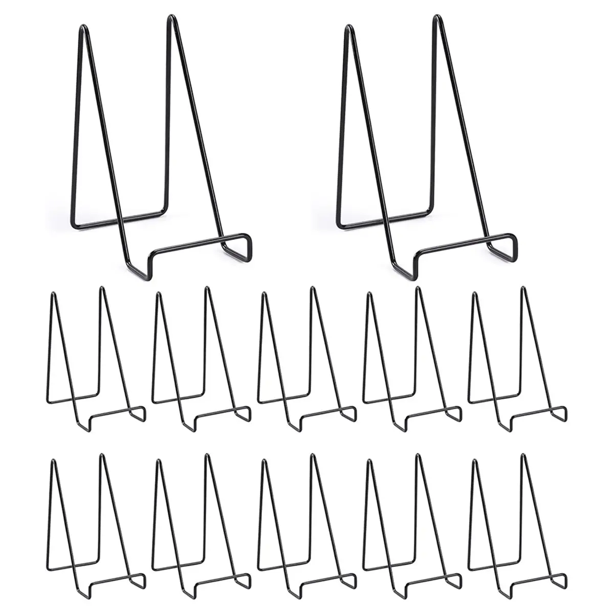 A45I 12 Pack 6 Inch Plate Stands for Display,Book Display Stand,Black Metal Decorative Plate Stand,Small Easels for Display