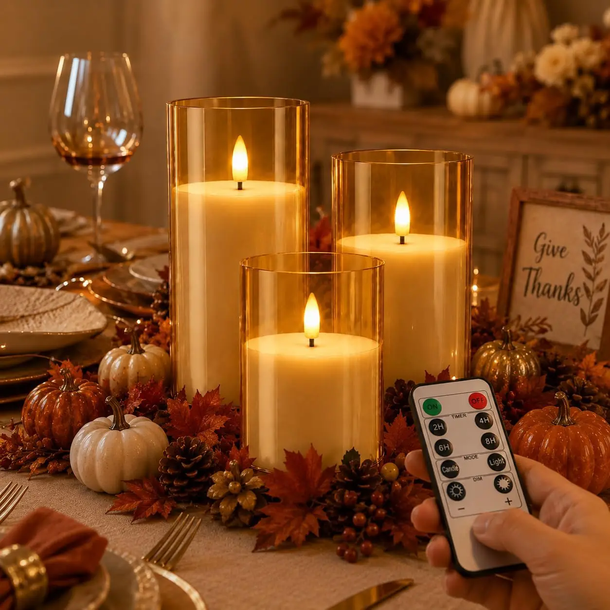 Flameless Candles with Remote Timer: 3D Wick Battery Operated Led Pillar Unbreakable Acrylic Fake Candle Set for Home Decoration