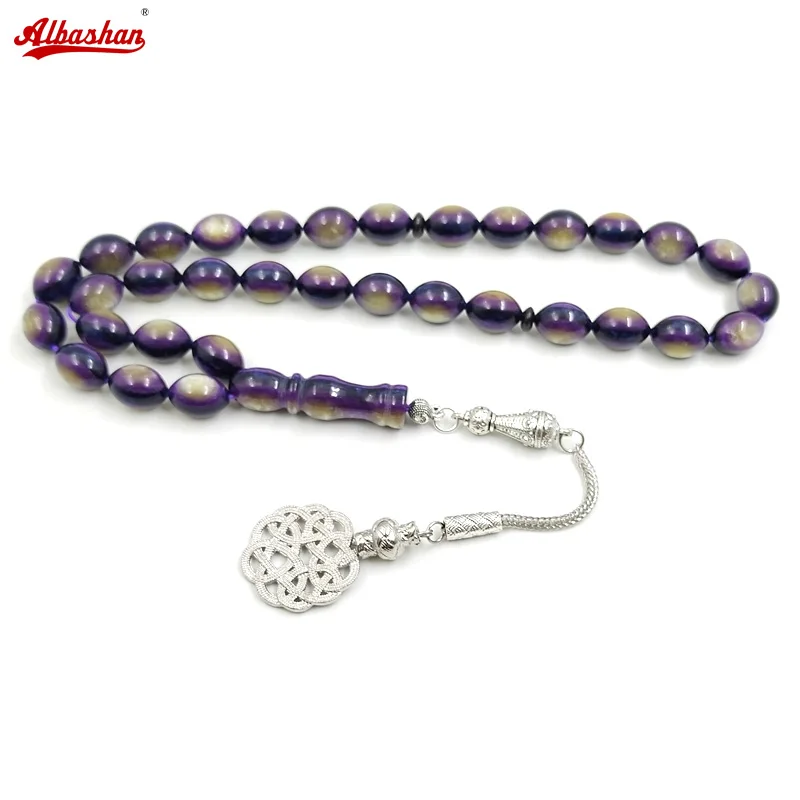 

Tasbih фиолетовая смола 33, молитвенные бусины, турецкий тарабзон, аксессуары, Ид, Рамадан, подарок, исламский арабский модный браслет
