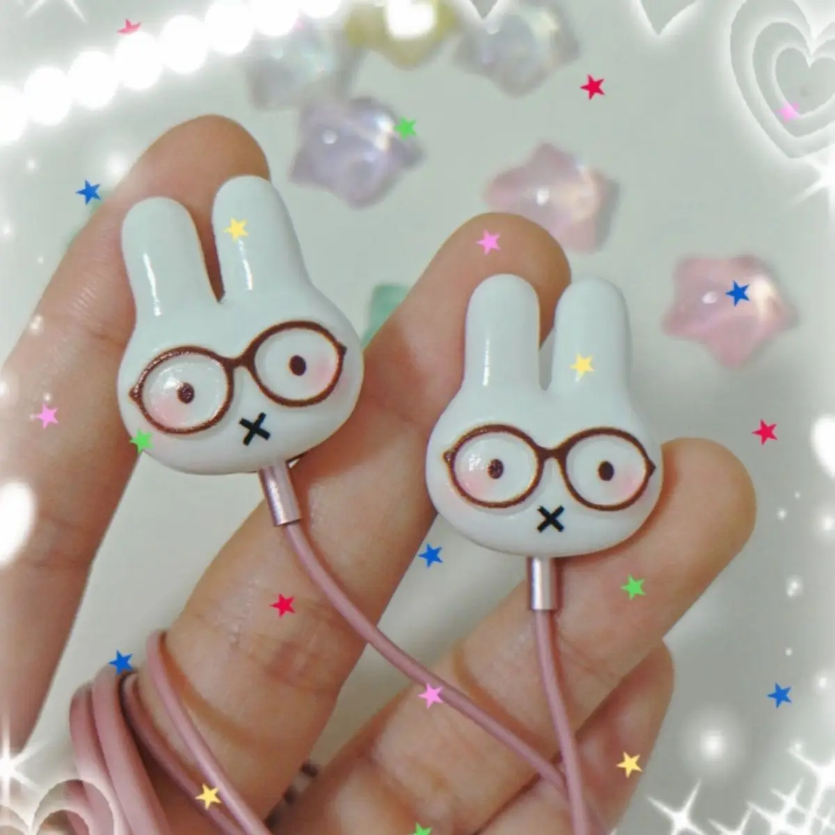 Vintage Cute Miffy Rabbit Wired in Ear Earbuds Ins High Aesthetic Type C Earphones Portable Music Headset Nice Cartoon Kawaii view 4