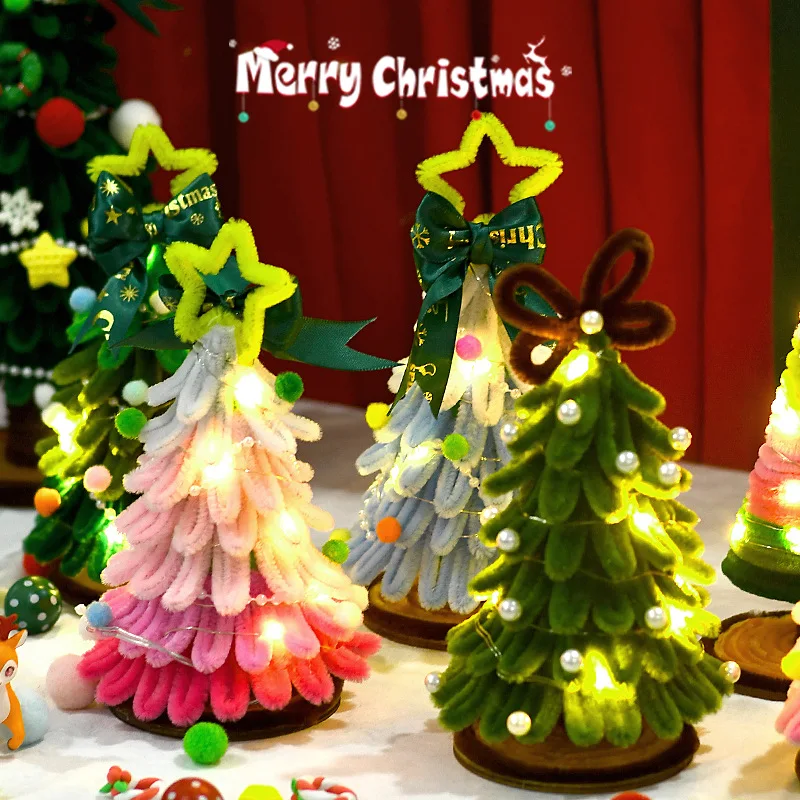 Christmas Twist Stick DIY Christmas Tree Handmade Gift Creative Woven Material Package Tabletop Ornament Decoration