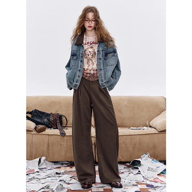 ELFSACK 2025 Autumn New Arrival Casual Loose Solid Color Sickle Pants For Woman