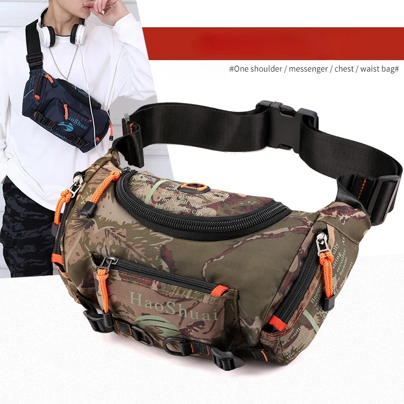 New multi-functional outdoor sports men\'s bag waterproof chest bag cycling mountaineering large-capacity fanny pack shoulder bag