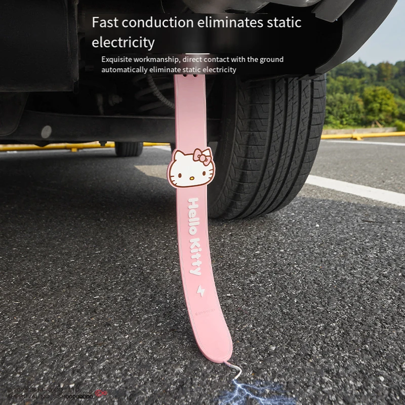 Hello Kittys Car Anti-Static Mop Strip Sanrios Wear-Resistant Eliminate Static Electricity Device Releaser Vehicle Pendant