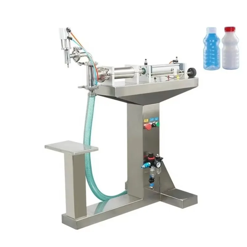 Single Head Semi Automatic Vertical Pneumatic Liquid Filling Machine for Beverages Yogurt Water Edible Oils Production