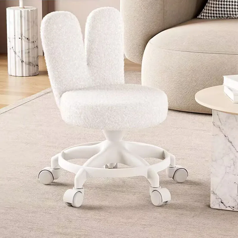 Multifunction Pedicure Spa Chair Rotating Seat Furniture Change Shoes Stool Cute Household Universal Pulley Backrest Low Stools