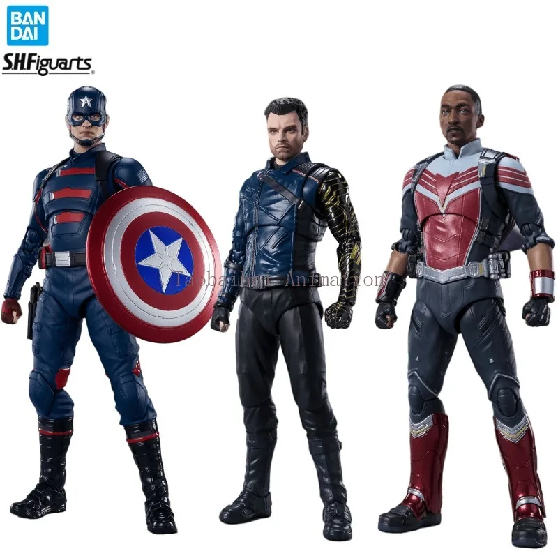 In Stock Bandai Original SHF The Falcon and The Winter Soldier Bucky Barnes Falcon (John F. Walker) Model Action Figure Gift