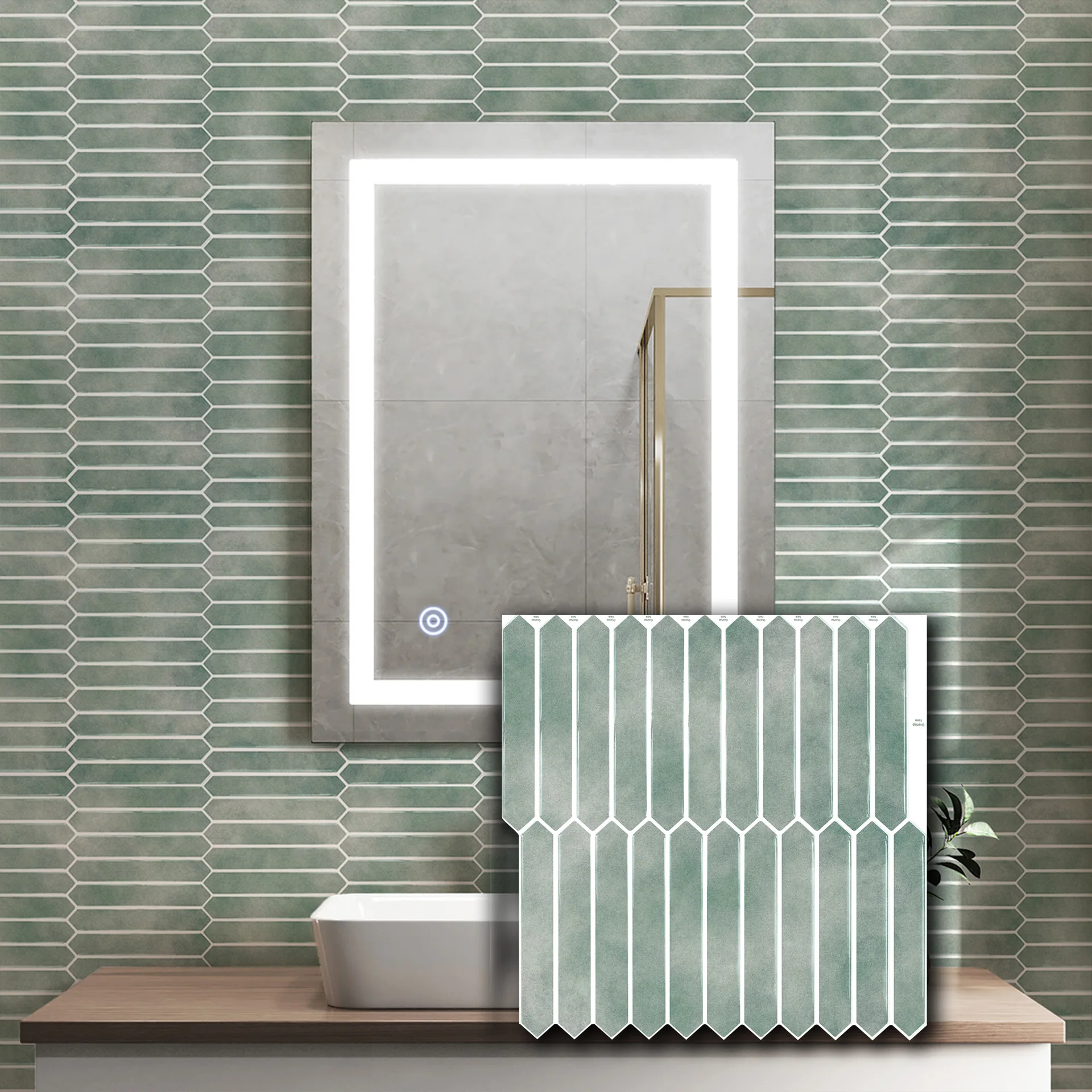 

For 3D Imitation Tile Wall Sticker Self-adhesive Jadeite Wood Pile Waterproof and Anti-fouling Wallpaper Home Accessories