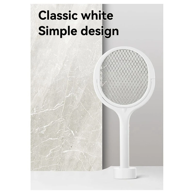 5 in 1 Fast Charging Racket Lure Fly Bug Safety Insulated Battery Powered Lamp ABS Adjustable Electric Mosquito Swatter-ELEC