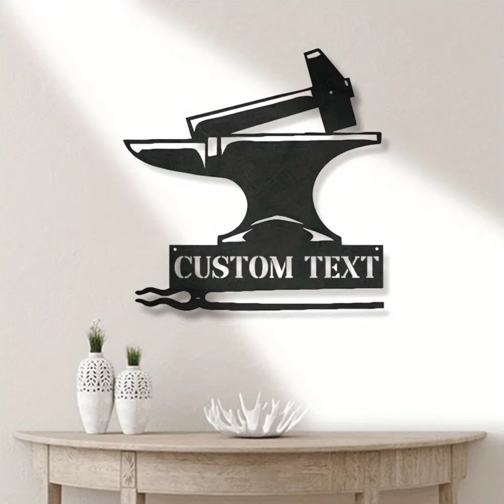 

Custom Anvil Metal Sign Exclusive Indoor/Outdoor Decor for Knife Makers and Blacksmiths Ideal 3D Iron Art,Functional Fashionable