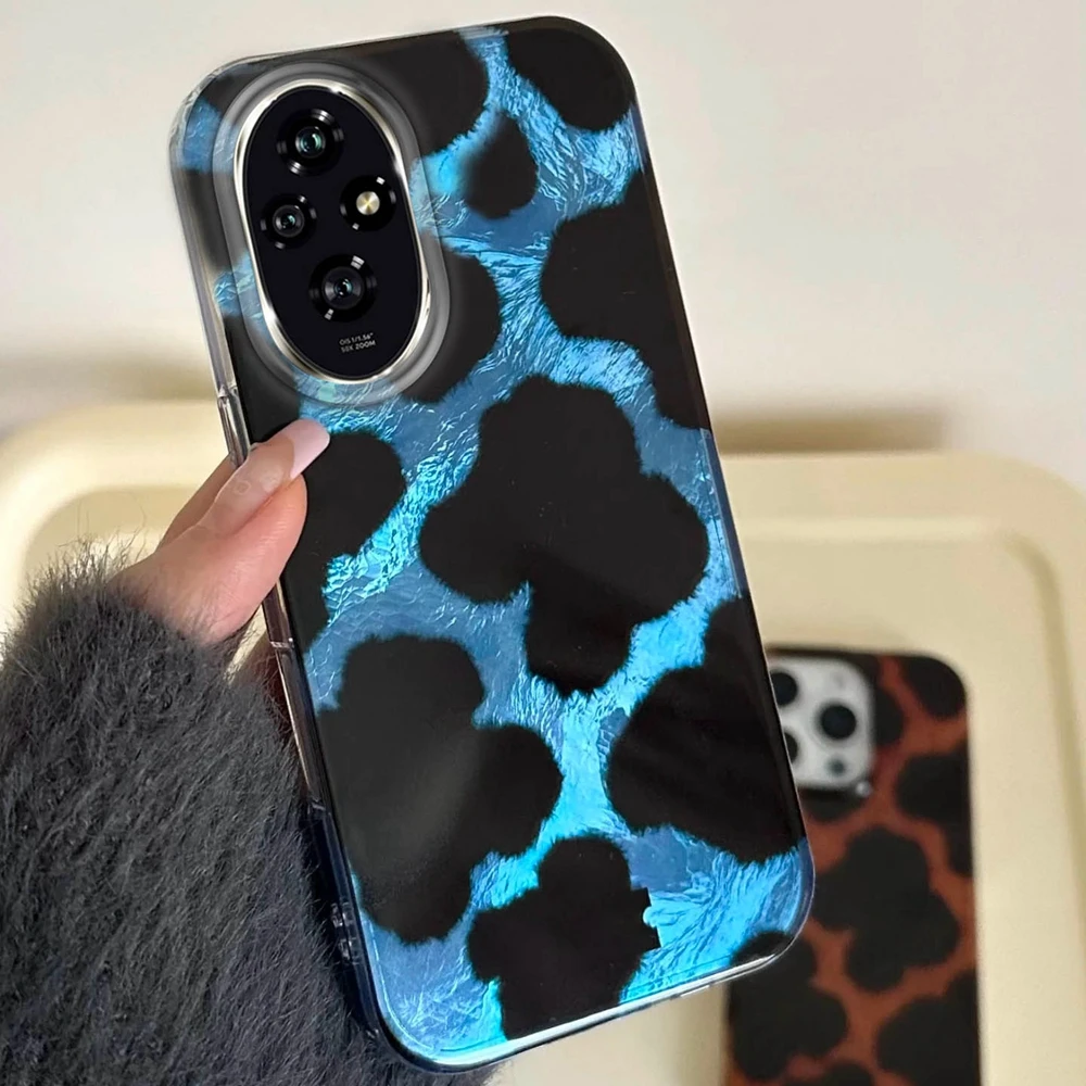 

﻿Couple Blue Leopard Phone Case for Honor 400 200 Smart Pro Magic7 6 70 Lite X9a X9c X9b X8b X8a X8c X7c X7b X6c X6b X6 Cover