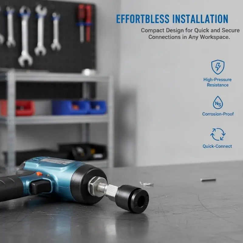 1pcs Mini Pneumatic Connector 7MM: Extended Thread PL4-M4 PL4-M5 M6 Quick Push-in Fitting