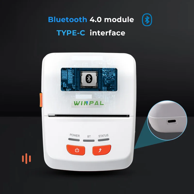 Winpal WP-Q3C Pocket Printer 58/80mm Paper Printing Multiple Language Available Portable Wireless Thermal Printer