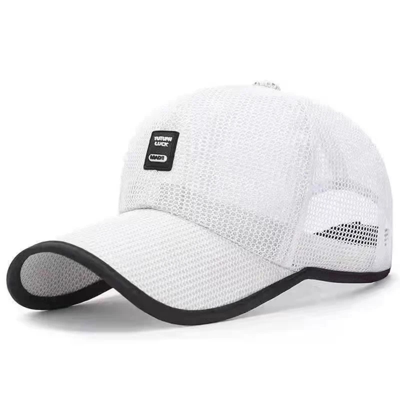 Summer Women Men Mesh Baseball Cap Solid Snapback Label Stick Sunhat Outdoor Breathable Hip Hop Baseball Hats Casquette