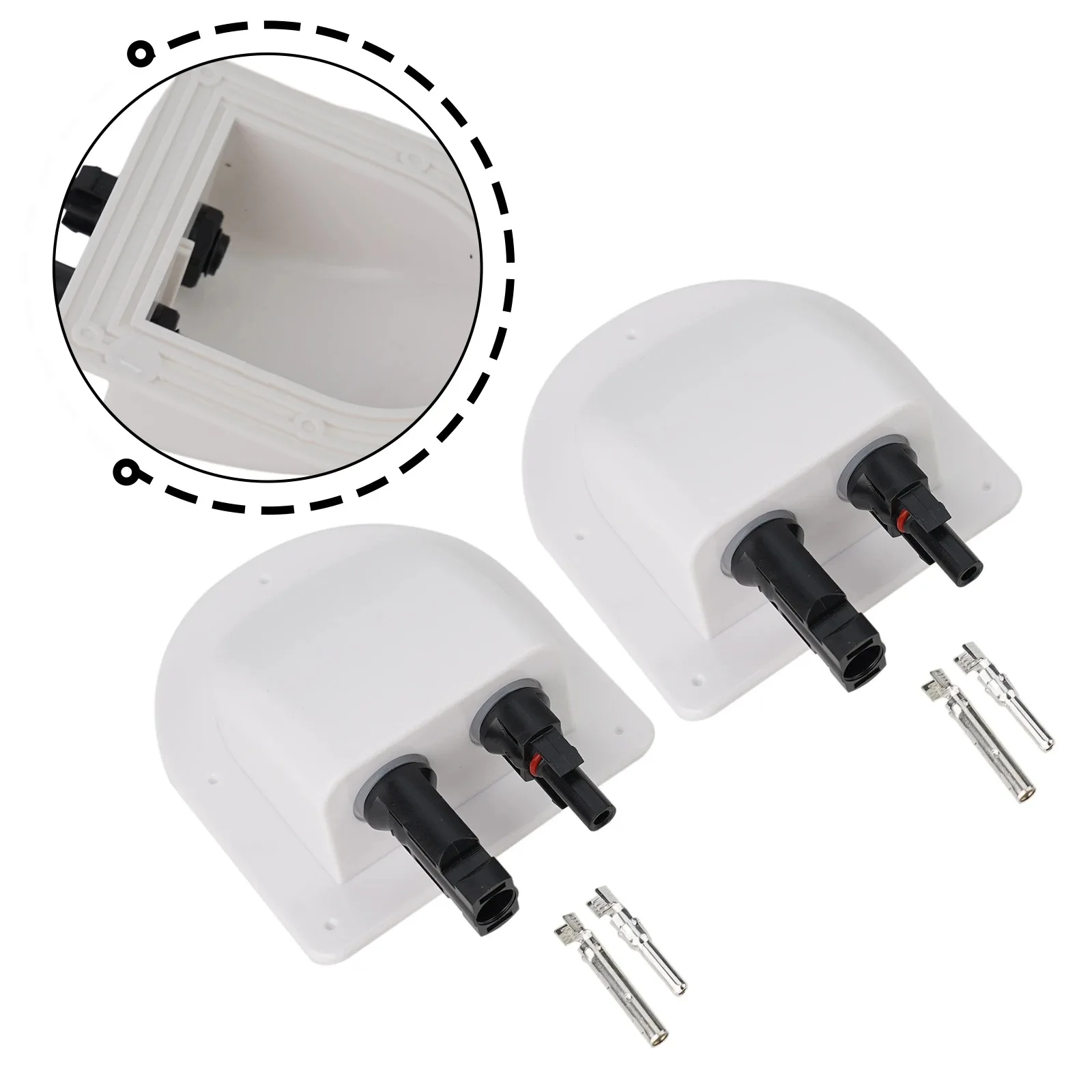 Caravan Solar Panel Wire Cable Double Hole Entry Gland Sealing Box Curved Cable Connector Waterproof For RV Motorhome Boats