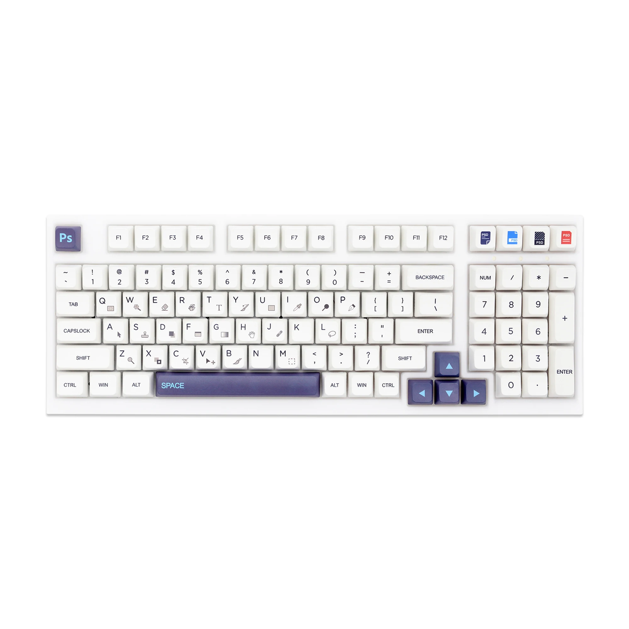 GKs PS Shortcut Key Hotkey Set MDA profile Dye Sub Keycap Set thick PBT for keyboard gh60 xd60 xd84 tada68 87 104 BM60 BM65