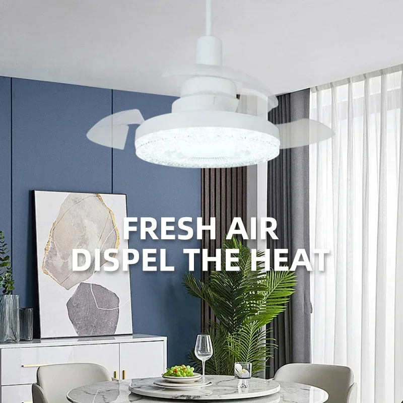 

Home E27 Base Three in One Ceiling Fan with Remote Control LED 3 Adjustable Lighting Fixtures Lighting Base Bedroom Living Room