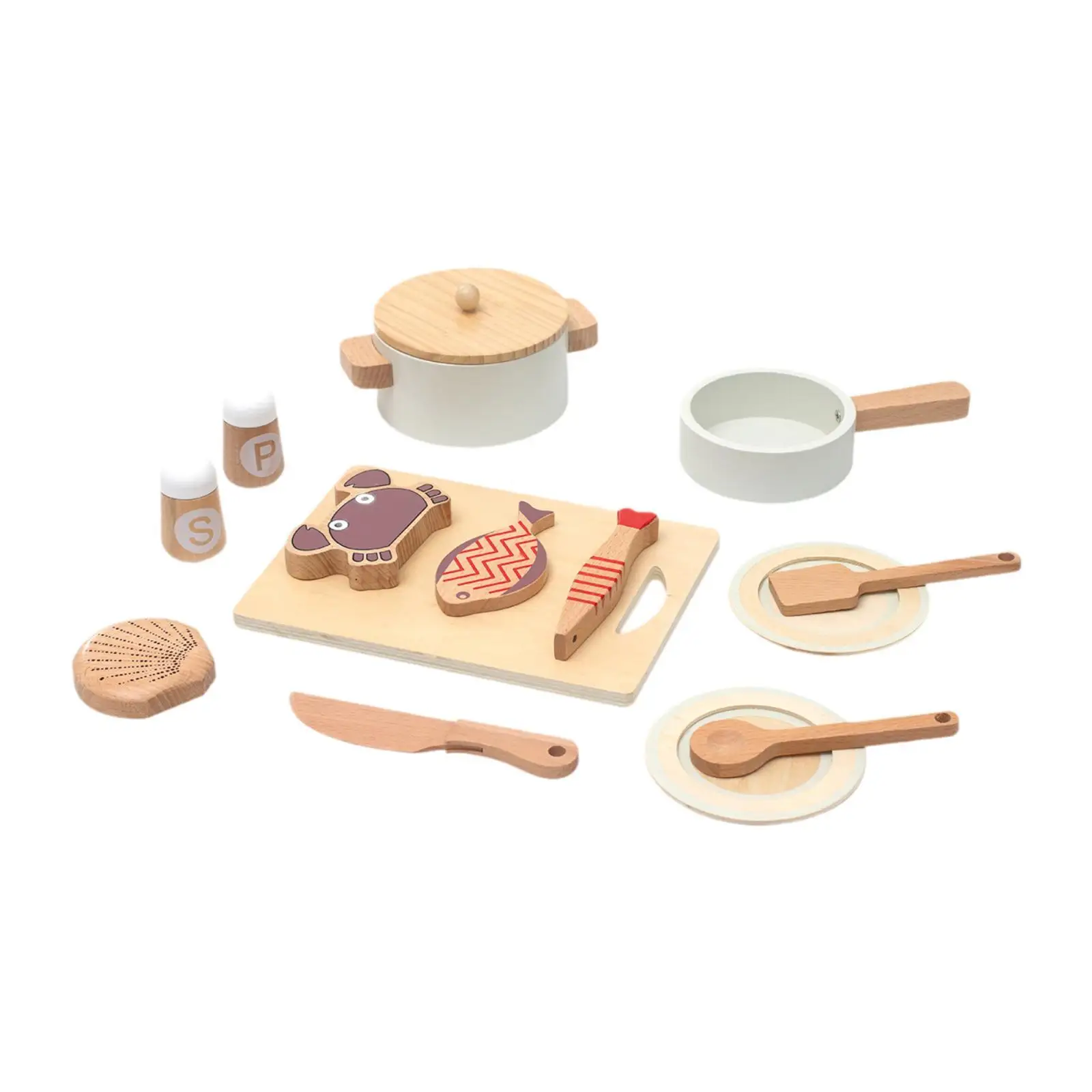 

Simulated Wooden Cooking Toy Portable for 3 4 5 6 Years Old Childern Gift