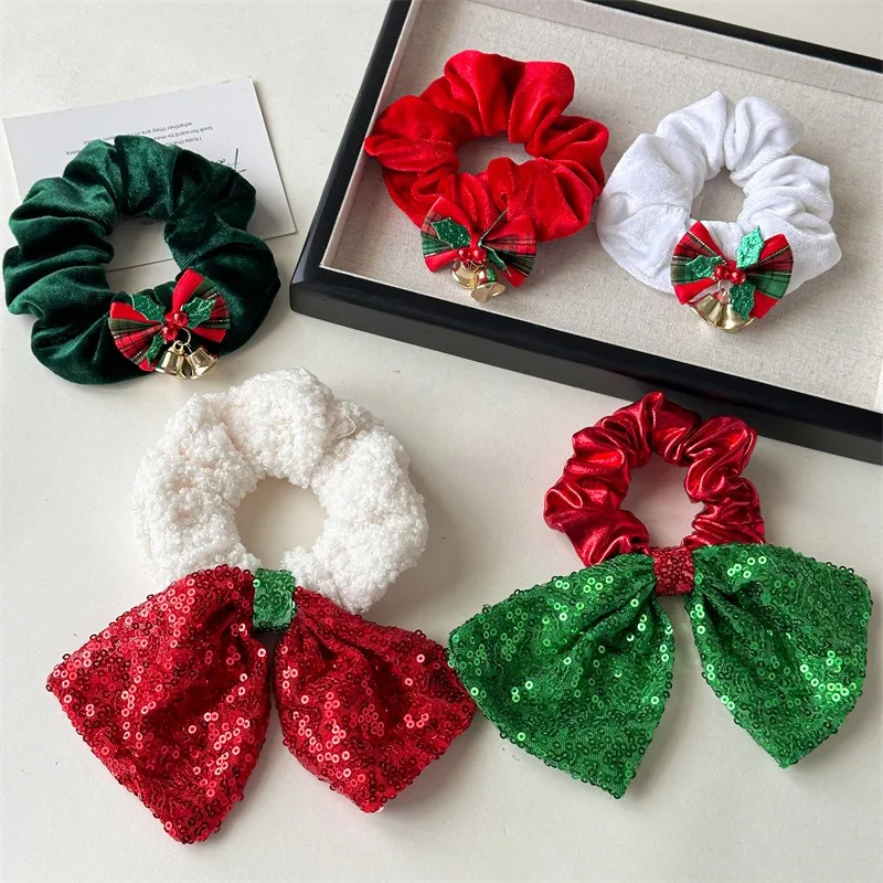 Gifts, hair accessories, Christmas bells, bows, hair ties, hair ornaments, European and American sequins, 5inch headbands, hairb