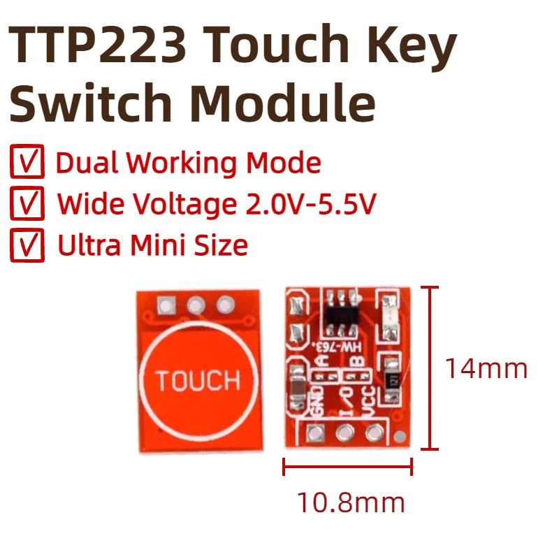5/10PCS TTP223 Touch Key Switch Module Touching Button Self-Locking No-Locking Capacitive Switches Single Channel For Arduino l8