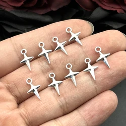 50pcs 14.5x9mm Charms Shining Stars Charms For Jewelry Making DIY Jewelry Findings Antique Silver Color Alloy Charms