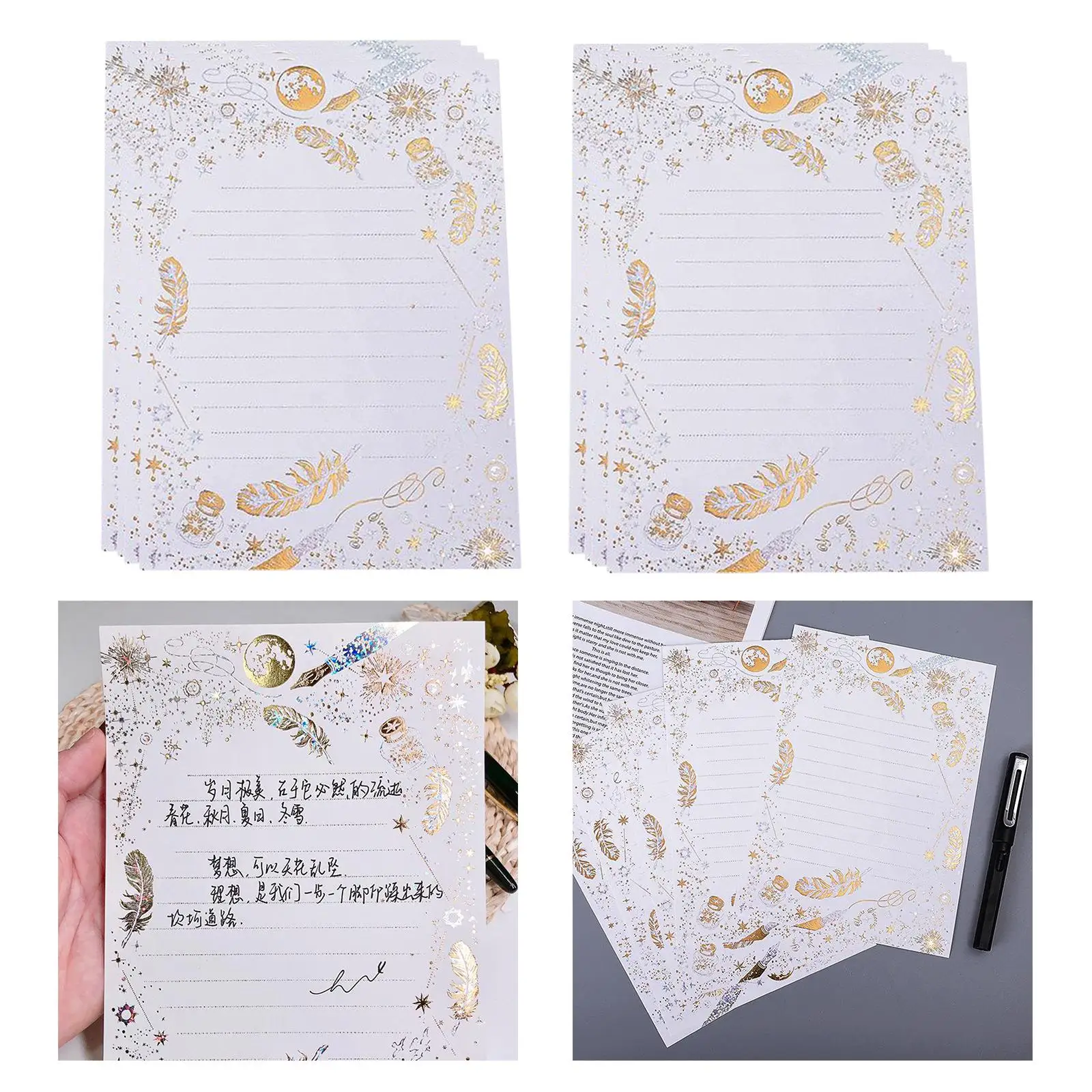 8x Invitation  Writing Letter Paper Greeting Stationery Ruled Writing Stationery