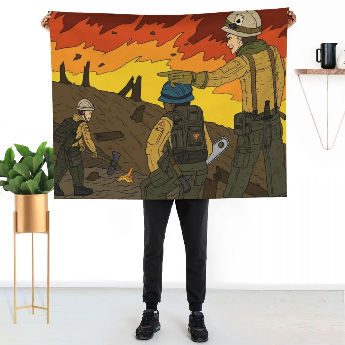 hotshot fire fighters. forest service. Throw Blanket Sofas Flannel Fabric Furry Beach Nap Thermals For Travel Blankets