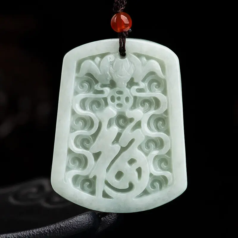 

Natural Genuine Light Green A Jade Jadeite China Style Pendant