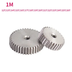 1M Spur Gear 12T/13T/14T/15T/16T/17T/18T/19T/20T/21T/22T/23T/24T/25T/26T 45# Carbon Steel Thickness 10mm