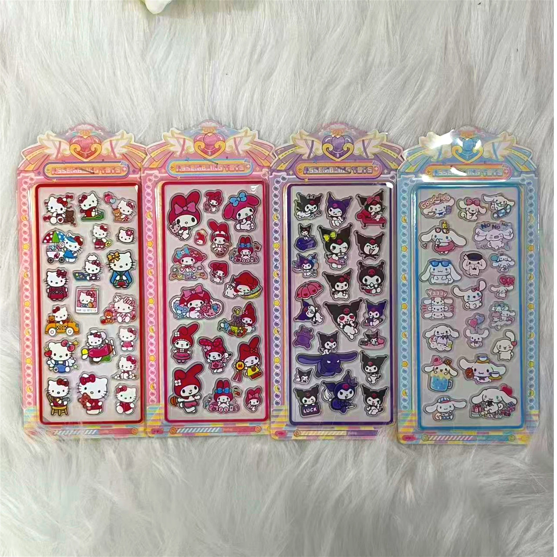 Nowe, modne naklejki 3D Sanrio: Hello Kitty i My Melody, naklejki do dekoracji dziennika i artykułów papierniczych dla dzieci, prezent.