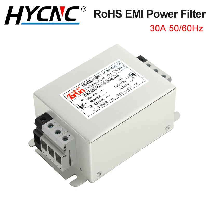 

Rohs EMI Power Filter 3 Phase 10A, 20A, 30A, 40A, 50A, 60A Switching Power Filter 220V 380V For Co2 Laser Engraving Machine