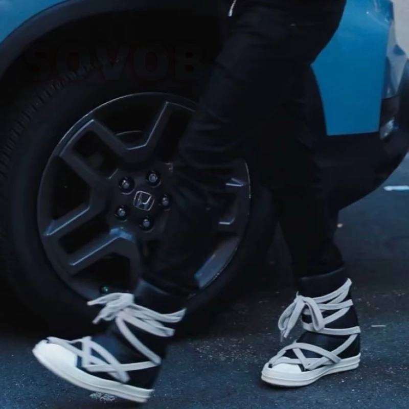 

Высокие кроссовки унисекс на платформе с перекрестной завязкой, женские и мужские повседневные ботинки, осень-зима, новый стиль, спортивная обувь с круглым носком, размер 35-44