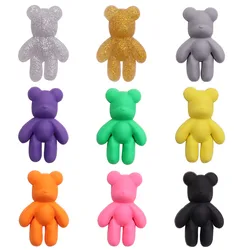 1pcs PVC Animal Shoe Charms Kawaii Colorful Bear Buckle Clog Garden Shoes Button Decorations Hole Slipper Ornaments  for Bands