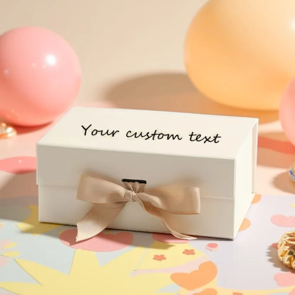 

Customized Personalized Magnetic Flip Folding Ribbon Gift Box Shoes Clothing Festival Party Wedding Memorial Gift Box Wholesale