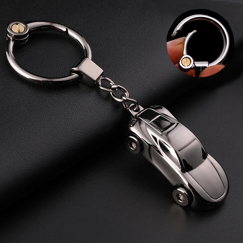 Mini Car Model Keychain Decor With LED Portable Durable Flashlight Backpack Hanging Pendant Not Easy to Deform