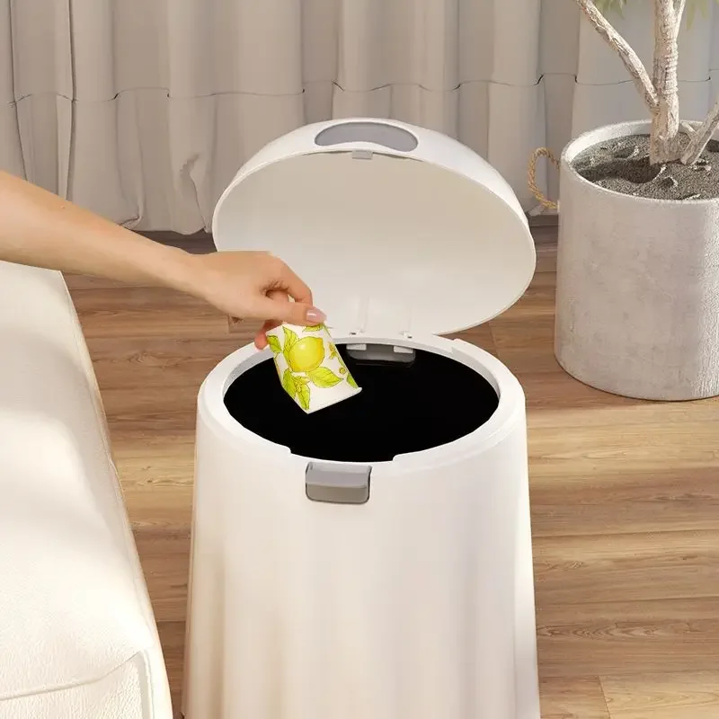 Weird Ghost Shape Wastebasket Press Type Recycle Bins with Lid Kitchen Trash Can Simple Living Room Storage Bucket Bathroom Bins