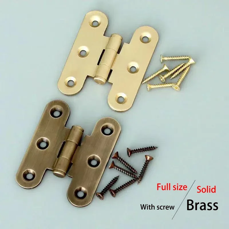 2 Pieces Solid Brass Silently Open Flip Hinge Heavy-Duty Folding Cabinet Door Swinged Hinge Furniture Hardware