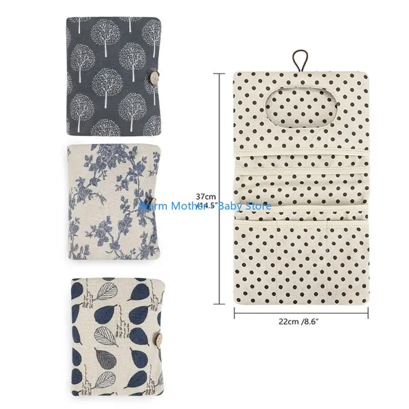 حقيبة سفر لحفاضات الأطفال حديثي الولادة بجانب السرير حقيبة معلقة لعبة رياض الأطفال مناديل داخلية منظم حقيبة التخزين 57QE #6