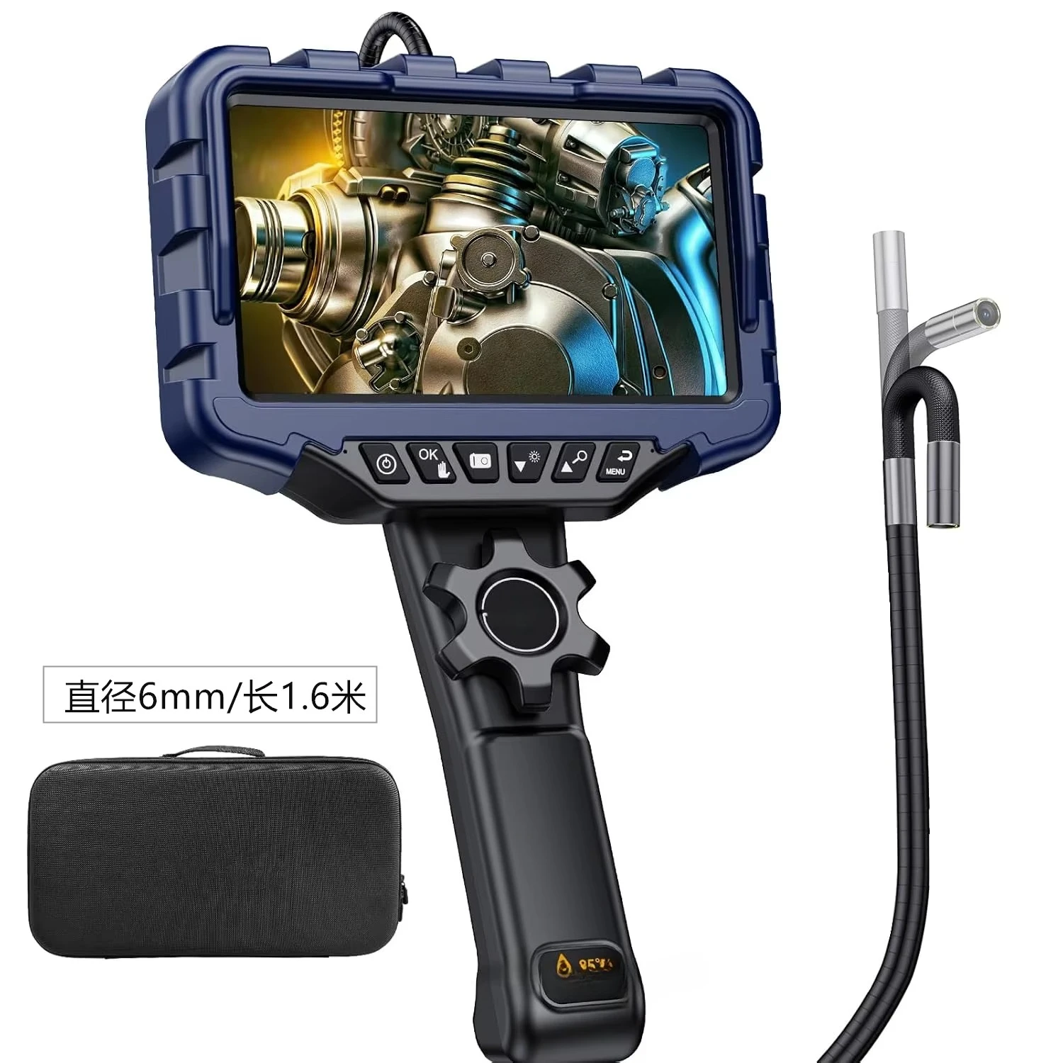 7 Inch  6mm 360° Rotation HD1080  AmeraIP67 Industrial Video Inspection Camera for Cars Detection
