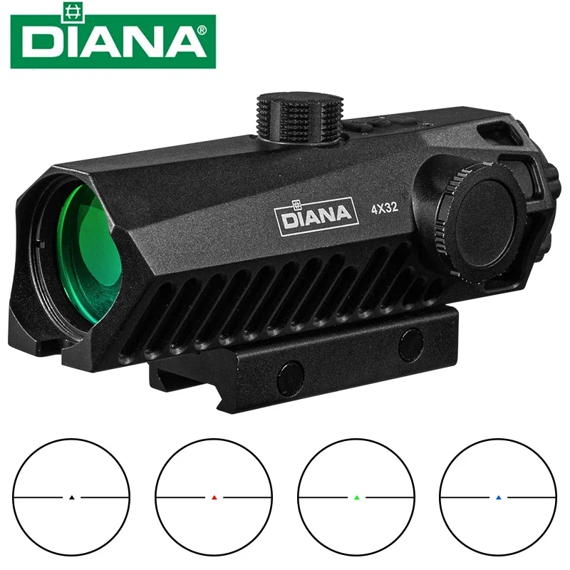 High-quality 4X32 20mm optical lens telescope, compatible with 223/5.56 and 308/7.62, suitable for outdoor optical lenses
