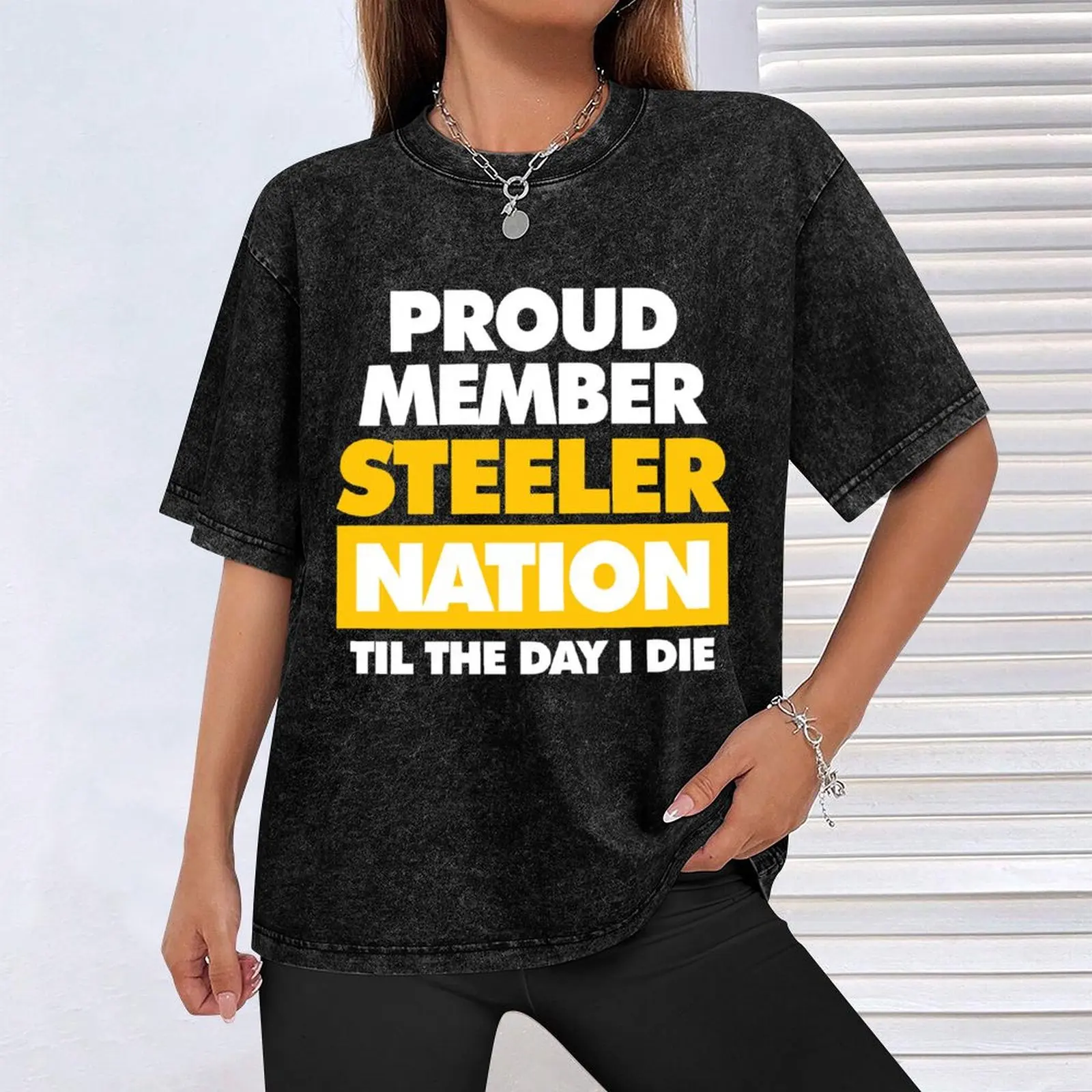 Proud member Steeler Nation til the day I die T-Shirt for a boy vintage customs design your own mens graphic t-shirts hip hop image 4